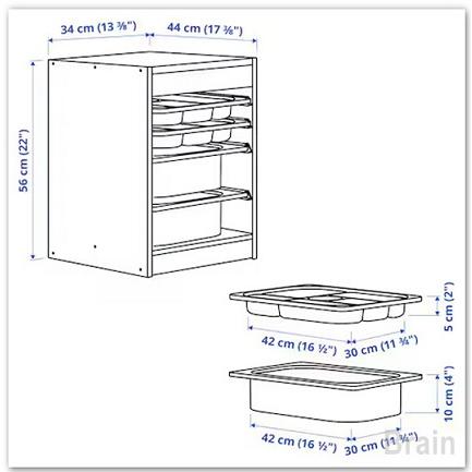 イケア（IKEA） TROFAST/トロファスト 収納コンビネーション34x44x56