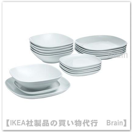 イケア（IKEA） VARDERA/ヴェデーラ 食器18点セット ホワイト（402.773