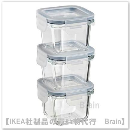イケア（IKEA） IKEA 365+ 保存容器 ふた付き8.5x8.5x6cm 3個セット