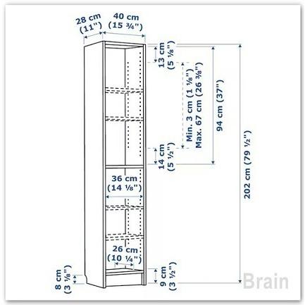 イケア（IKEA） BILLY/ビリー 本棚40x28x202 cm ブラック オーク調