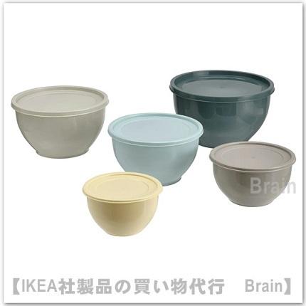 イケア（IKEA） GARNITYREN/ガルニティレン ボウル ふた付き 5個セット