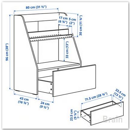 イケア（IKEA） BERGIG/ベリグ ブックディスプレイ 収納付き ホワイト
