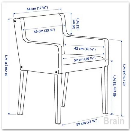 イケア（IKEA） MARENAS/モーレネス チェア アームレスト付き ブラック