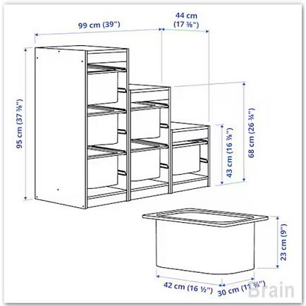 ＩＫＥＡ/イケア　TROFAST/トロファスト　収納コンビネーション99x44x95 cm　ホワイト/グレー（595.844.63/49584468）_1