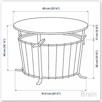 イケア（IKEA） ANGESBYN/アンゲスビーン リビングテーブル 収納付き60