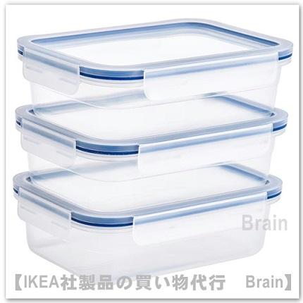 イケア（IKEA） IKEA 365+ 保存容器 ふた付き21x15x6cm 3個セット
