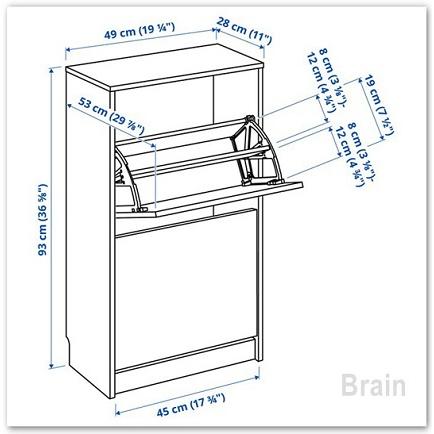 イケア（IKEA） BISSA/ビッサ シューズボックス2段49x28x93 cm オーク