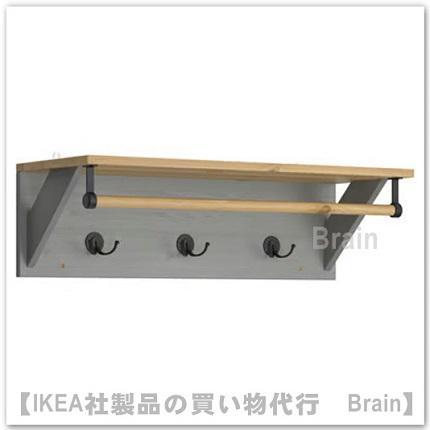 イケア（IKEA） KALLSO/カルソー ウォールシェルフ フック付き グレー