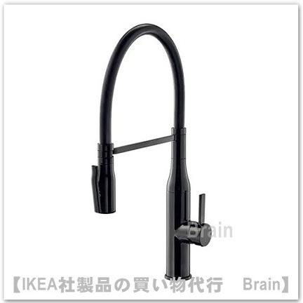 GLITTRAN グリットランキッチン混合栓, ブラッシュブラックメタル