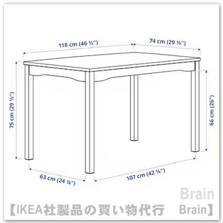 イケア（IKEA） HAUGA/ハウガ ダイニングテーブル4人用 ホワイト