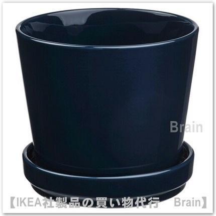 イケア（IKEA） KLOTLONN/クロートロン 植木鉢 受け皿付12 cm ブラック
