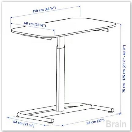イケア（IKEA） SEGRARE/セグラーレ 昇降式デスク110x60 cm