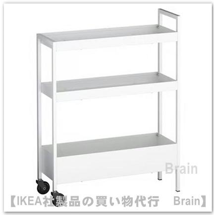 イケア　ＩＫＥＡ　NISSAFORS ニッサフォース ワゴン, ホワイト NISSAFORS ニッサフォース ワゴン, ホワイト, 50.5x30x83 cm - IKEA