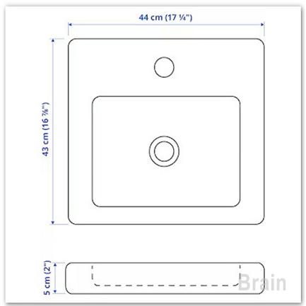 ＩＫＥＡ/イケア　TVALLEN/トヴェレン　洗面ボウル・排水トラップ付き44x43 cm　ホワイト（795.469.03/79546903）