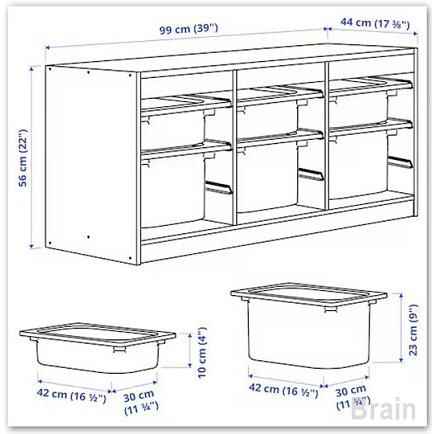 イケア（IKEA） TROFAST/トロファスト 収納コンビネーション99x44x56