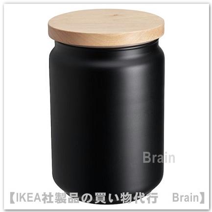イケア（IKEA） EKLATERA/エクラテーラ ふた付き容器1.1 L ブラック