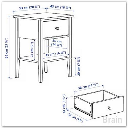 イケア（IKEA） GULLABERG/グラベリ サイドテーブル53x43x69 cm グレー
