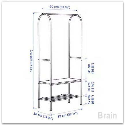ＩＫＥＡ/イケア　GRAFJALLET/グローフェレット　ハンガーラック 靴収納付き90x36x175 cm　チャコール（805.702.23/80570223）_1