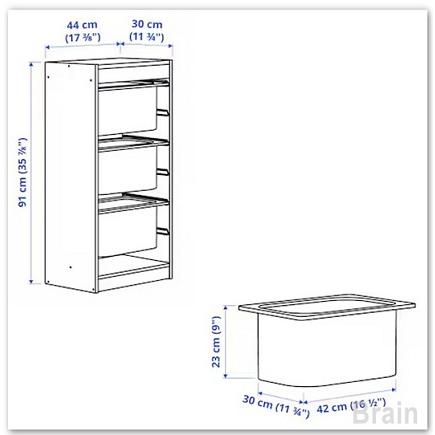 イケア（IKEA） TROFAST/トロファスト 収納コンビネーション44x30x91
