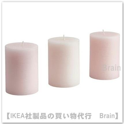 ＩＫＥＡ/イケア　LUGNARE/ルグナレ　香り付きブロックキャンドル10 cm/3個セット　ジャスミン/ピンク（905.021.39）｜shop-brain