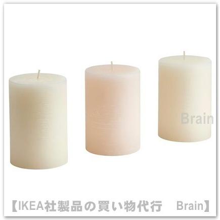 ＩＫＥＡ/イケア　JAMLIK/イェムリーク　香り付きブロックキャンドル10 cm/3個セット　バニラ/ライトベージュ（905.023.18）｜shop-brain