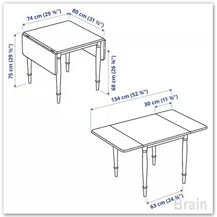 イケア（IKEA） DANDERYD/ダンデリード ドロップリーフテーブル2〜4人