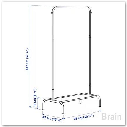 イケア（IKEA） BRUKSVARA/ブルクスヴァーラ ハンガーラック78x147 cm