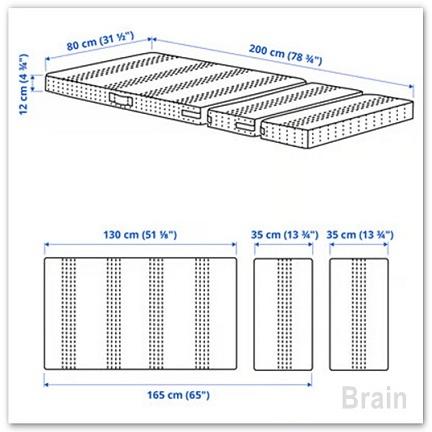 イケア（IKEA） OMSINT/オムスィント ポケットコイルマットレス 伸長式