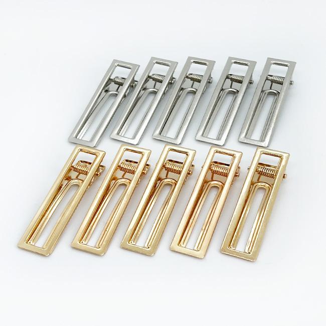 ヘアクリップ 土台 ゴールド シルバー 60mm 四角 ヘアクリップ金具