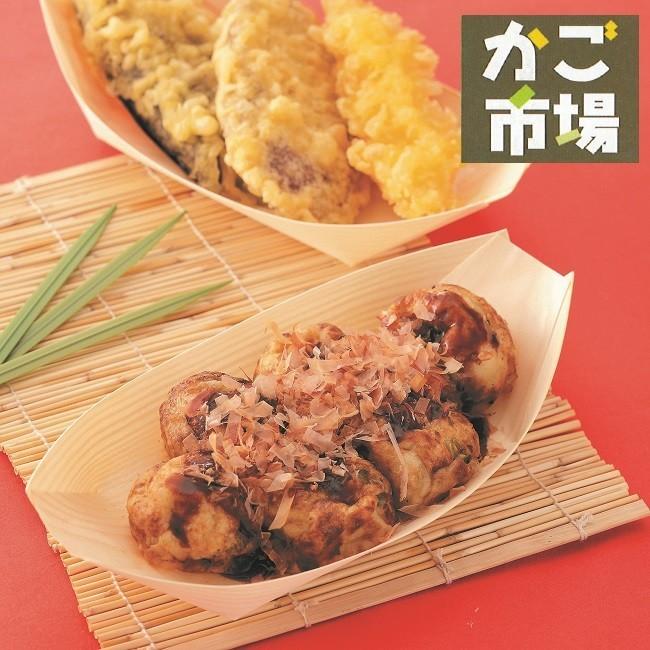 500枚セット たこ焼き皿 舟皿 5号 5寸 トレイ 木製 屋台 使い捨て #5025