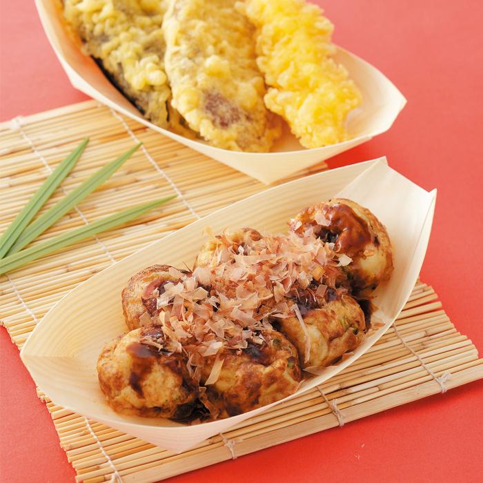 500枚セット たこ焼き皿 舟皿 6号 6寸 トレイ 木製 屋台 使い捨て