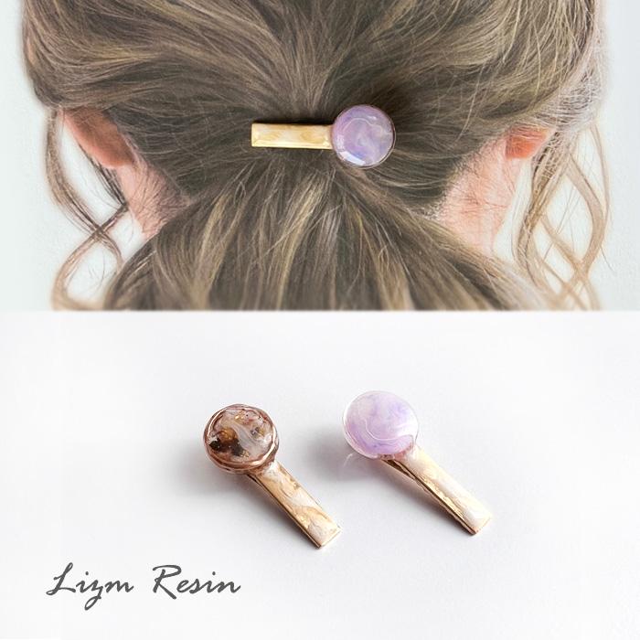 ヘアクリップ ミニ ヘアアクセサリー レジン ハンドメイド ヘアピン 髪