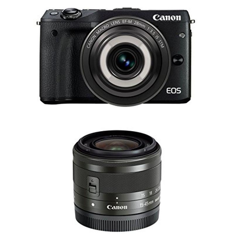 Canon ミラーレス一眼カメラ ダブルレンズキット EOS M3(ブラック) クリエイティブマクロ ダブルレンズキット