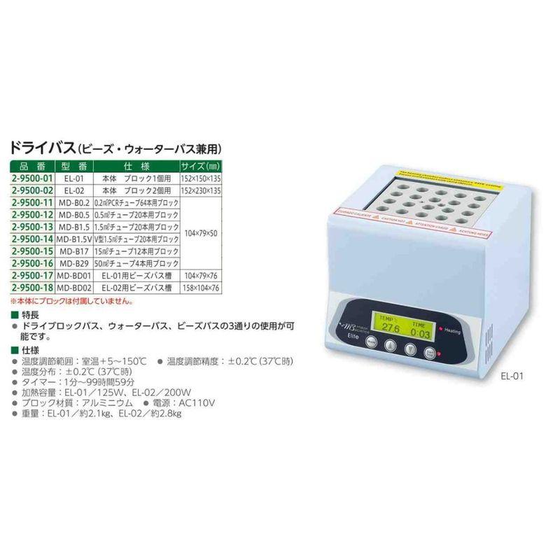 major　science　ドライバス用　4本用　2-9500-16　ブロック　50mLチューブ