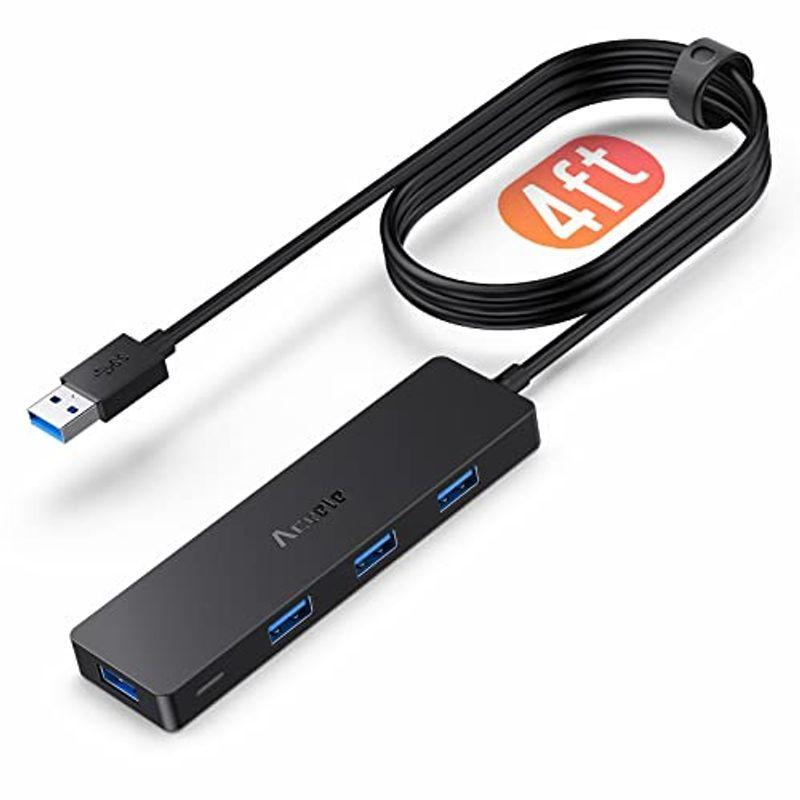 販売期間 限定のお得なタイムセール Aceele USB3.0 ウルトラスリム 4ポートハブ 安定版 USB ハブ 120cm ケーブル バスパワー 5Gbps 超高速 USB3.0ハブ 4ポート USB 3.0高速ハブ 5Gbps高速 USB HUB MicroUSB給電ボード付き バスパワー対応 Wind