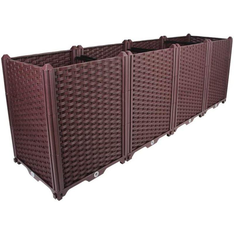 BAOYOUNI 組み立て簡単ガーデンボックス プランターボックスプラスチック鉢植え入れ花 植物 栽培ブラウン 鉢用品 大型プランター 莱園 組み立て簡単ガーデンボックス プランターボックスプラスチック鉢植え入れ花 植物 栽培ブラウン 鉢用品 大型プランター 莱園