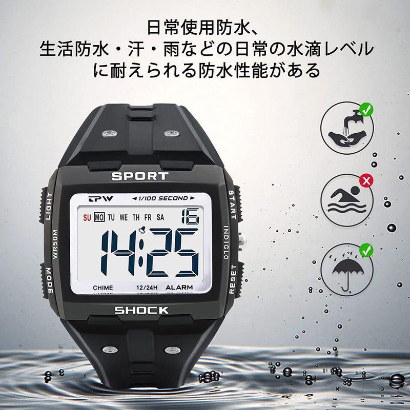 腕時計 メンズ デジタル腕時計 多機能 大画面 防水 スポーツ ウォッチ うで時計 おしゃれ シンプル 男子 Led表示 とけい時計 アウト ショップこぶ 通販 Yahoo ショッピング