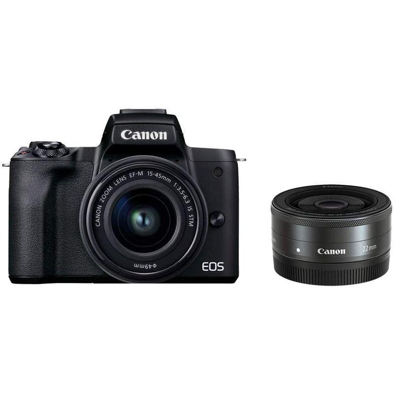 早い者勝ち訳あり！ Canon ミラーレス一眼カメラ EOS Kiss M2 ダブルレンズキット ブラック KISSM2BK-WLK 【VQL2564821270】(92696円)