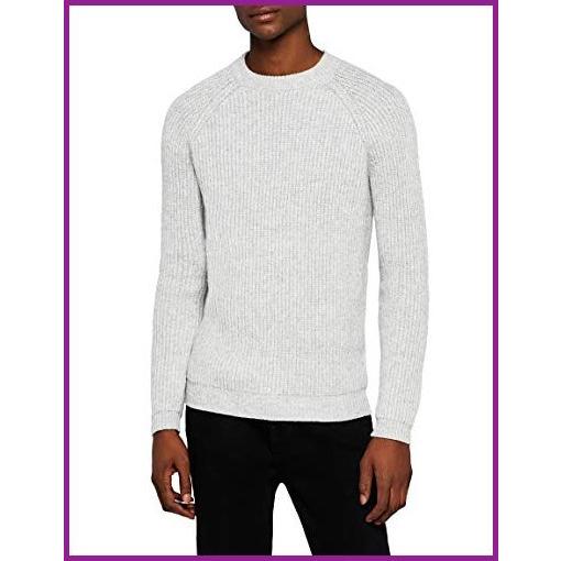 【超目玉枠】 Sweater, Winter Ribbed Men's Meraki Grey XL)【並行輸入品】 - L (US XL Melange, セーター、トレーナー