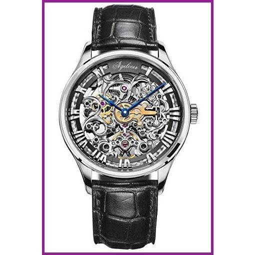 Agelocer Men's Stainless Steel Top Brand Fashion Skeleton Mechanical Automatic Luxury Watch (AGL:5401A1)【並行輸入品】 パスケース、定期入れ