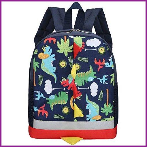無料配達 Kids blue)【並行輸入品】 (dark Bookbag Leash Kindergarten Blue Dinosaur Strap with Boys Backpack Toddler リュックサック