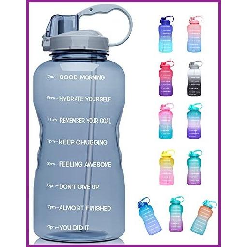 激安先着 Free, BPA Tritan Leakproof Straw, & Marker Time with Bottle Water Motivational Full) (When Gallon/128oz 1 Large Giotto Ensure Enou Drink You 水筒
