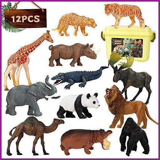 注目ショップ 12PCS Figures, Animal Safari Lab Elf Jungle Toy, Educational Learning Playset, Animals African Plastic Wildlife Realistic Toys, Animals Zoo その他