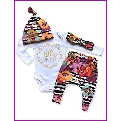大きな割引 Newborn Baby Months【並行輸入品】 0-3 Set 4PC Outfits Girl Baby Toddler Pants Floral Romper Girl Baby Infant Clothes Girl シャツ、ブラウス