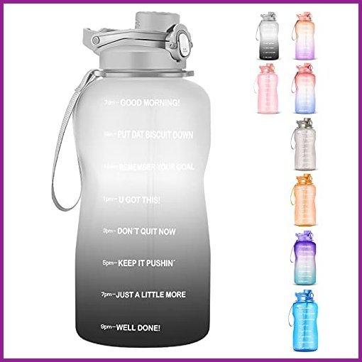 男女兼用 Bottle Water Gallon 1 Large HydMotor with Enou Drink You Ensure Marker, Time Motivational with Jug Water Gallon Leak-proof, Free, BPA Straw, 水筒