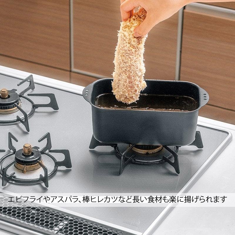鍋セット 調理器具 ミニミニ天ぷら鍋角型 ステンレスバット3枚セット 1