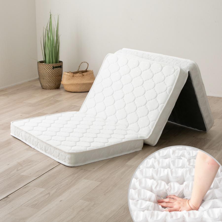 薄型マットレス セミダブル 厚み10cm マットレス 三つ折り ポケット