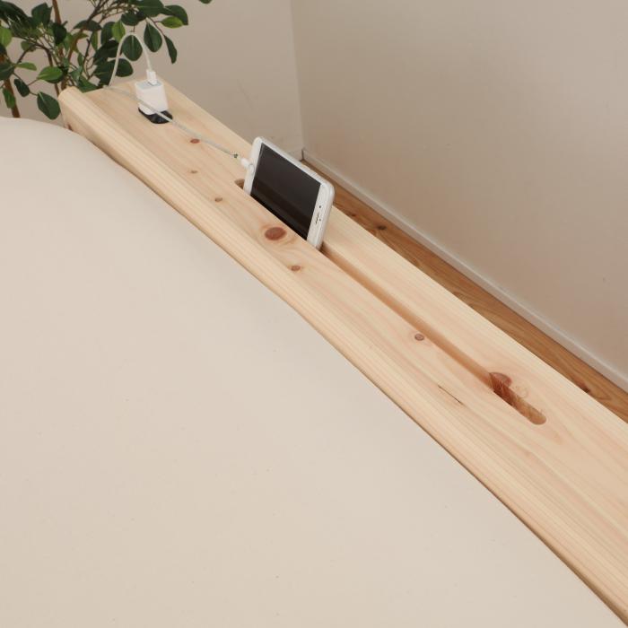 檜ベッド 日本製 シングル スマホスタンド付き 国産ひのきすのこベッド 繊細すのこ 棚付き ひのきベッド 国産 桧ベッド 檜ベッドフレーム すのこベッド |  | 18