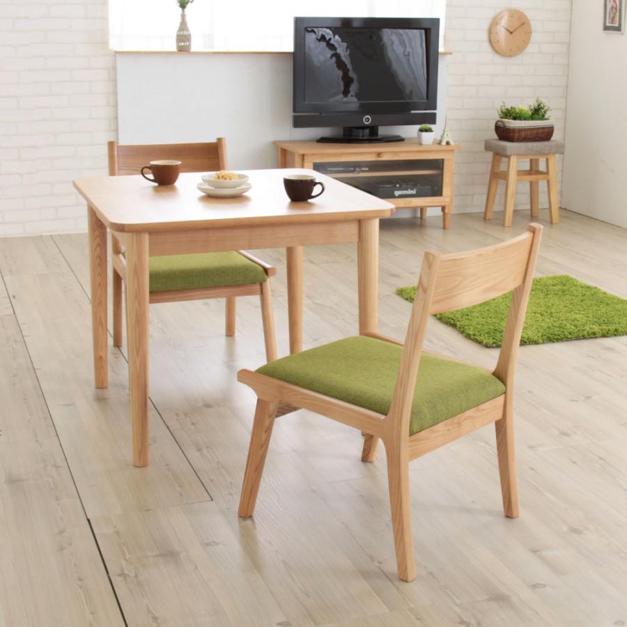 ダイニングテーブルセット Lieto2seat ダイニングセット 2人掛け 75cm×75cm 正方形 テーブル高 64cm 低め 天然木 3点セット ダイニングテーブルセット_6