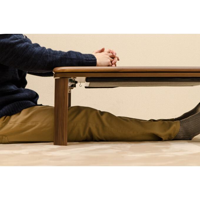 こたつテーブル 長方形 90×60 家具調折脚フラットヒーターコタツ